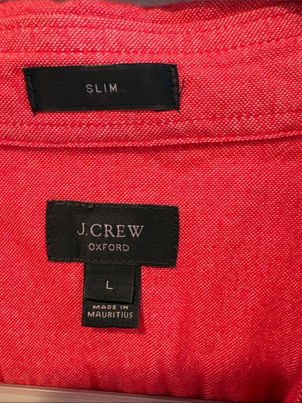 J. Crew Button-Down Long Sleeve Shirt in Red ptp 21 length 29.5